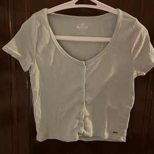 Sage Green Hollister Button Top